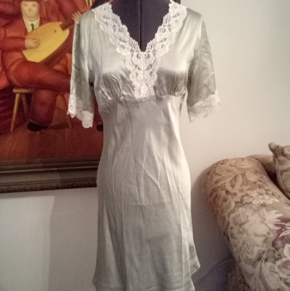 NWT Silk and Lace Nightgown